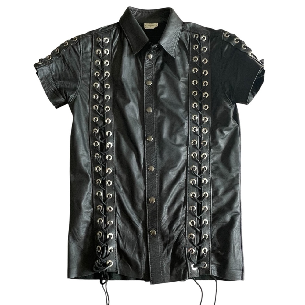 CJ’s Leather of Denver Black Lace-Up Leather Top - S